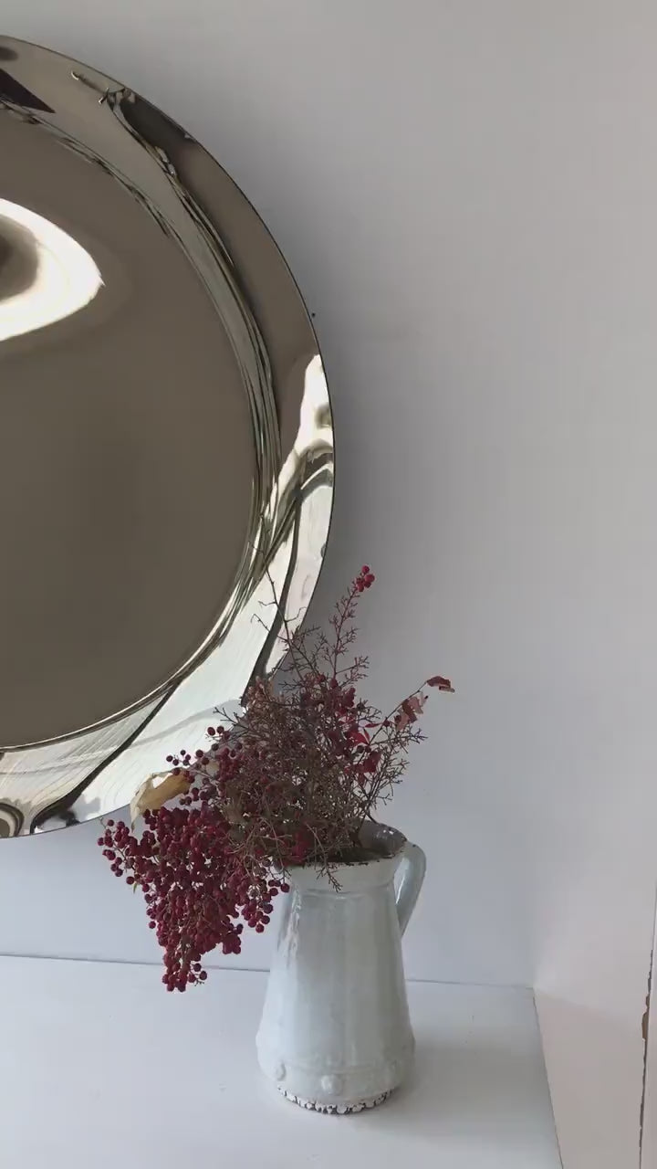 Contemporary Concave Mirror, Inspired by Space Age Decor, Bronze Mirror, Contemporary Mirror, Hand crafted, Mirror Wall Decor, Curve Mirror