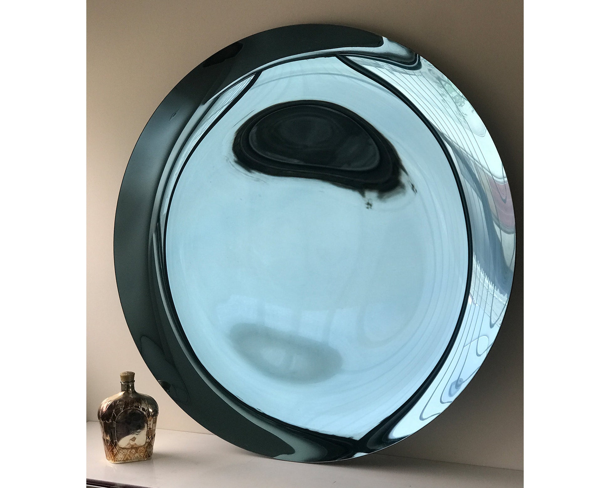 Contemporary Concave Mirror, Inspired by Space Age decor, Blue Mirror, Contemporary Mirror, Hand crafted, Mirror Wall Decor, Curve Mirror