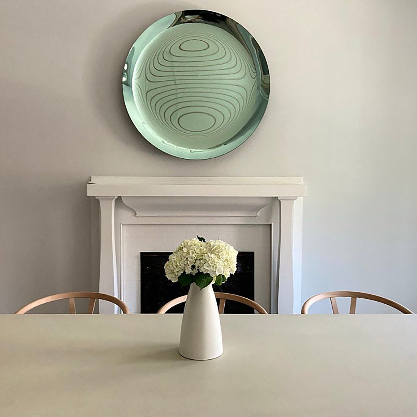 Contemporary Concave Mirror, Inspired by Space Age decor, Green Mirror, Contemporary Mirror, Hand crafted, Mirror Wall Decor, Curve Mirror