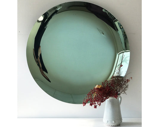 Contemporary Concave Mirror, Inspired by Space Age decor, Green Mirror, Contemporary Mirror, Hand crafted, Mirror Wall Decor, Curve Mirror