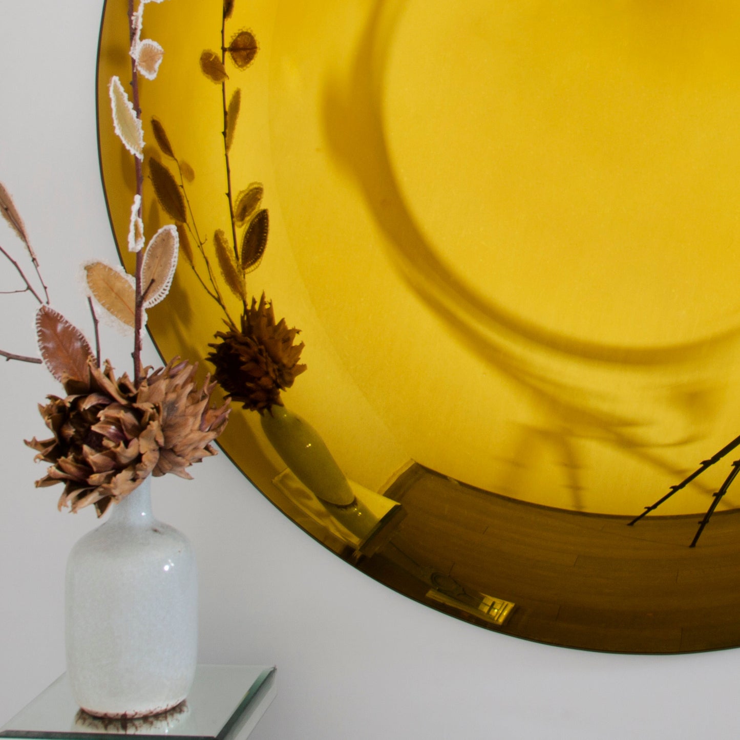 Contemporary Convex Mirror wih Concave Mirror, Inspired by Space Age decor, Gold Mirror, Hand crafted, Mirror Wall Decor, Curve Mirror