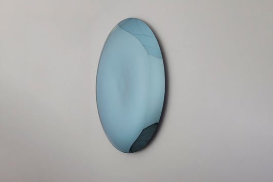 Contemporary Convex Mirror wih Concave Mirror, Inspired by Space Age decor, Blue Mirror, Hand crafted, Mirror Wall Decor, Curve Mirror