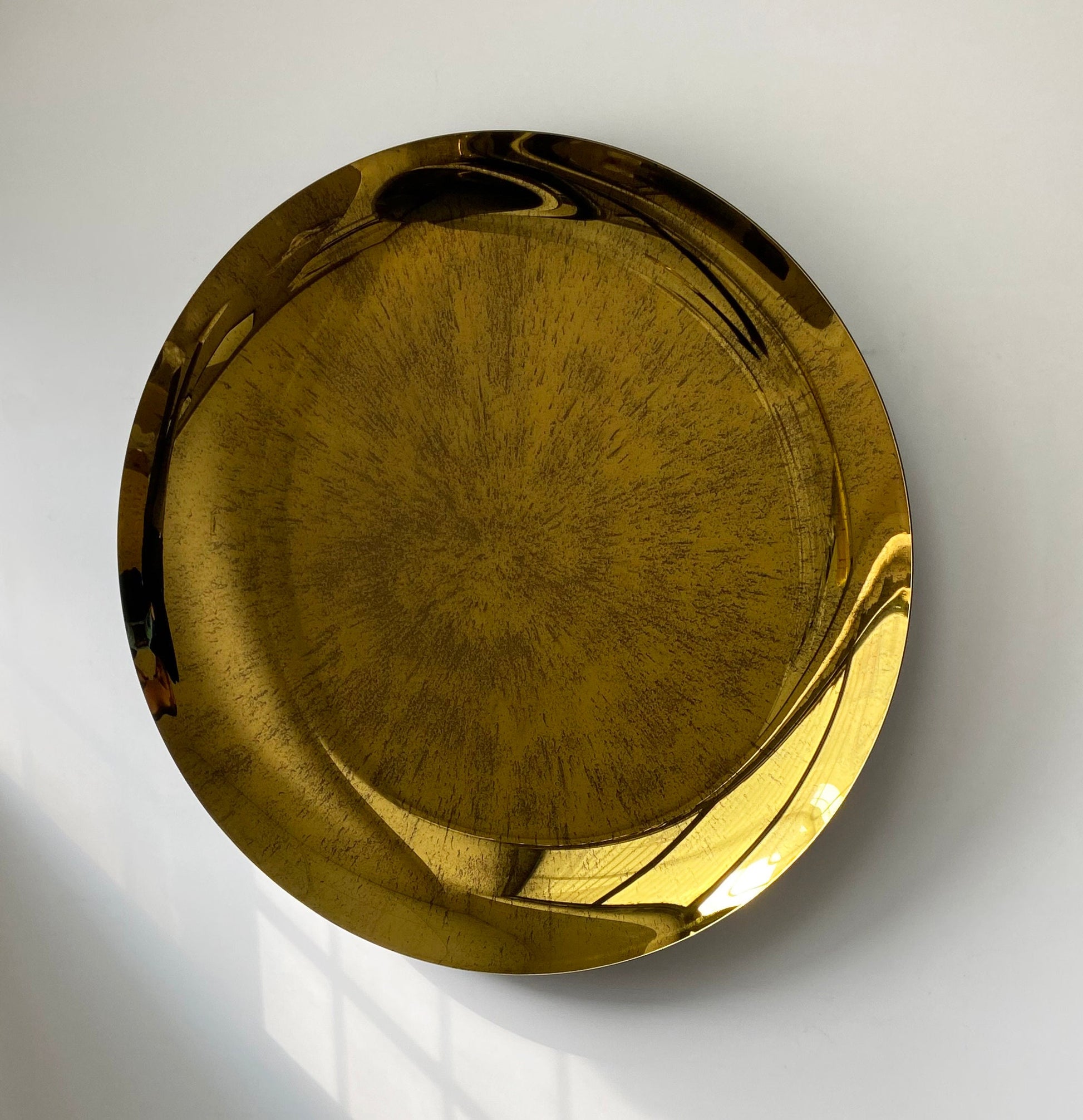 Modern Sculptural Concave Gold Mirror, Contemporary Concave Mirror, Space Age Decor, Hand Crafted, Antique Style Mirror