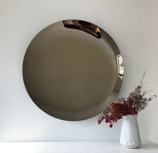 Contemporary Concave Mirror, Inspired by Space Age Decor, Bronze Mirror, Contemporary Mirror, Hand crafted, Mirror Wall Decor, Curve Mirror