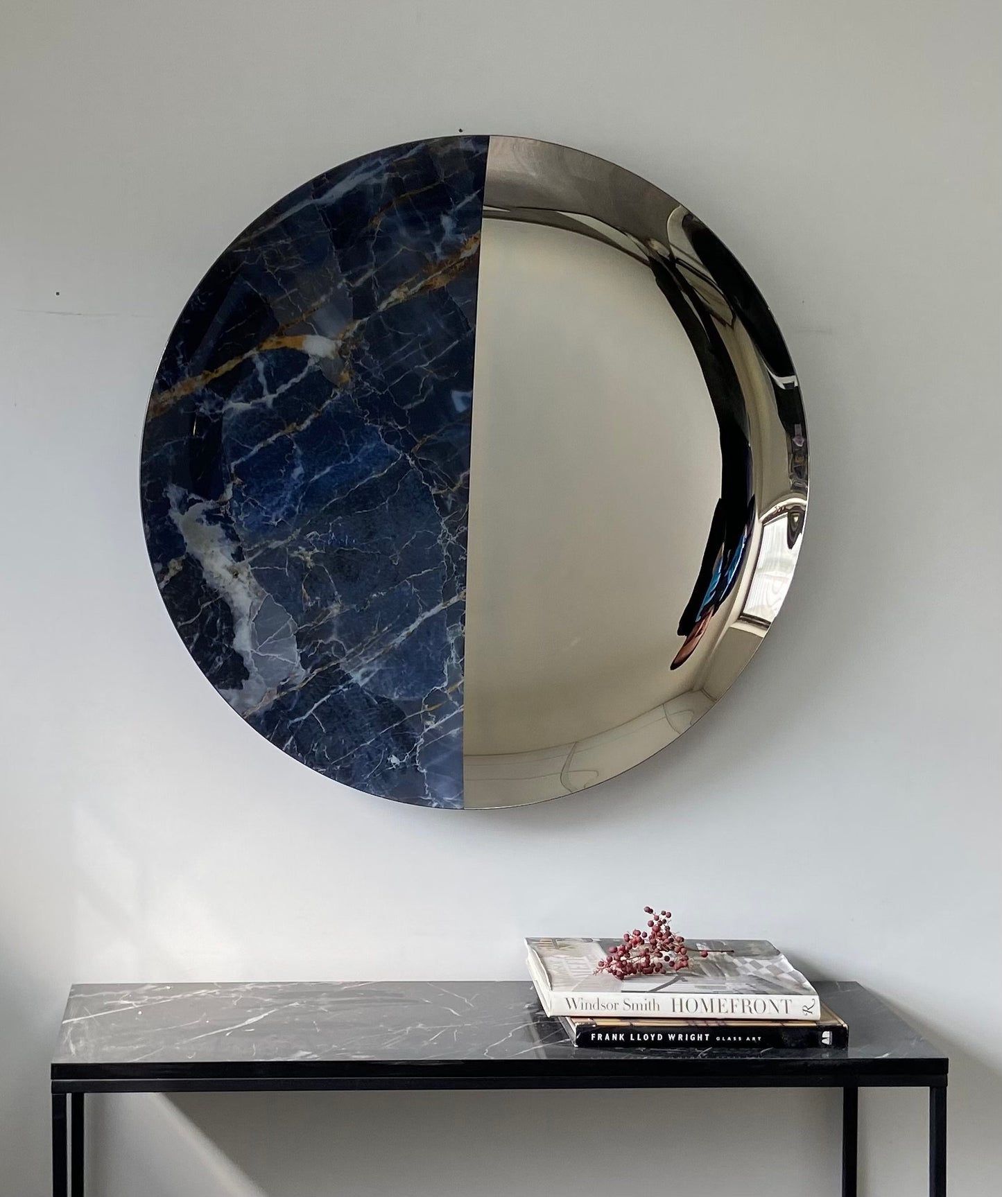 Contemporary Marble Pattern Concave Mirror, Inspired by Space Age decor, Contemporary Mirror, Hand crafted, Mirror Wall Decor, Curve Mirror